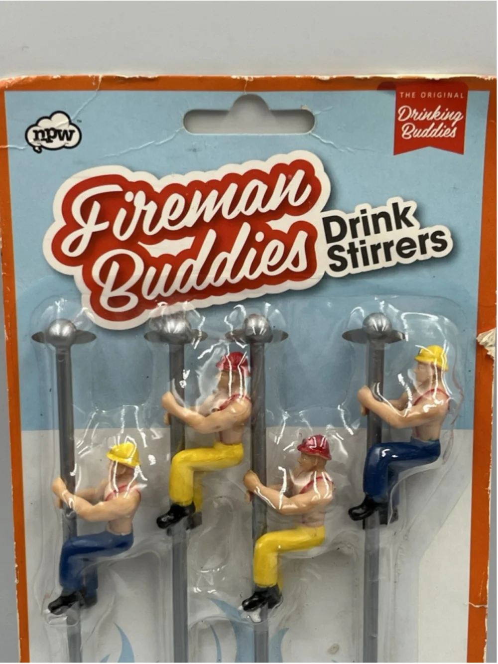 NEW & GIFT READY FIREMAN BUDDIES DRINK STIRRERS POLE DANCERS FOR YOUR LIPS
